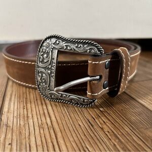 Ariat Leather belt with limited edition 2007 buckle from original master